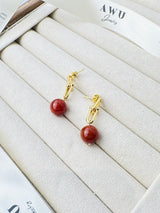 Carnelian U Link Earrings
