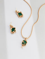 Malachite Irregular Drop Earrings