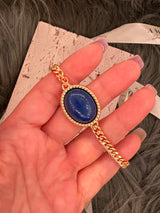 Lapis Lazuli Cuban Curb Link Bracelet