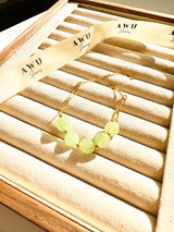 Green Aventurine 5 Stone Paperclip Chain Bracelet