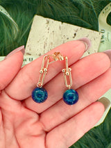 Lapis Lazuli U Link Earrings