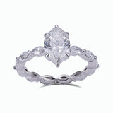 Mackenzie - Marquise on Marquise Band Moissanite Engagement Ring