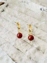 Carnelian U Link Earrings