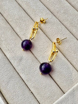 Amethyst U Link Earrings