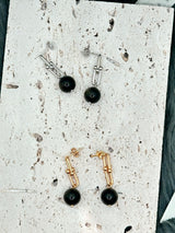Black Obsidian (Gold Sheen) U Link Earrings