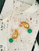 Green Aventurine Tear Drop Earrings