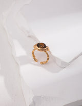 Tiger's Eye Open Ring