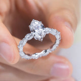 Mackenzie - Marquise on Marquise Band Moissanite Engagement Ring