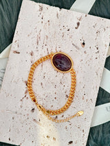 Amethyst Cuban Curb Link Bracelet