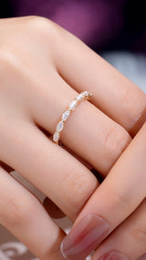 Milly - Marquise 7 stone Moissanite Wedding Band