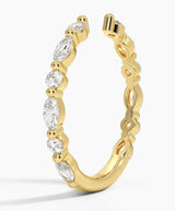 Stella - Marquise and Round Shared Prong Open Moissanite Wedding Band