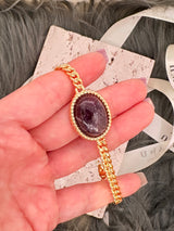 Amethyst Cuban Curb Link Bracelet