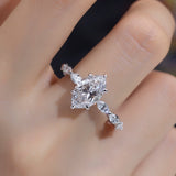 Mackenzie - Marquise on Marquise Band Moissanite Engagement Ring
