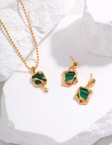 Malachite Irregular Drop Earrings