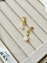 Rose Quartz U Link Earrings