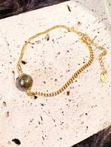 Pyrite Half Cuban Half Paperclip Chain Bracelet