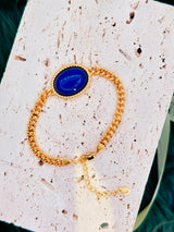 Lapis Lazuli Cuban Curb Link Bracelet