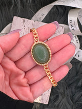 Green Aventurine Cuban Curb Link Bracelet