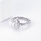 Mackenzie - Marquise on Marquise Band Moissanite Engagement Ring