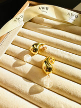 Milky Moonstone Tear Drop Earrings