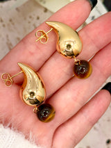 Tiger's Eye Tear Drop Earrings