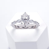 Mackenzie - Marquise on Marquise Band Moissanite Engagement Ring
