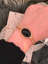 Black Onyx Cuban Curb Link Bracelet