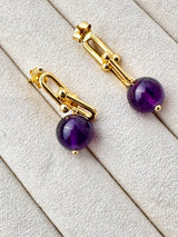 Amethyst U Link Earrings