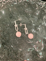 Rose Quartz U Link Earrings
