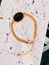 Black Onyx Cuban Curb Link Bracelet