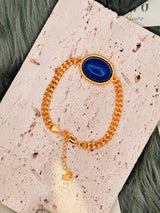 Lapis Lazuli Cuban Curb Link Bracelet