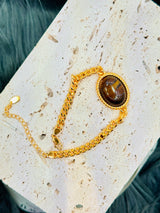 Tiger's Eye Cuban Curb Link Bracelet