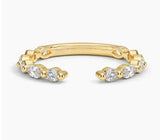 Stella - Marquise and Round Shared Prong Open Moissanite Wedding Band