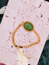 Green Aventurine Cuban Curb Link Bracelet