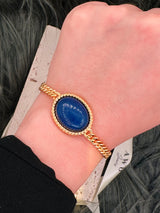 Lapis Lazuli Cuban Curb Link Bracelet