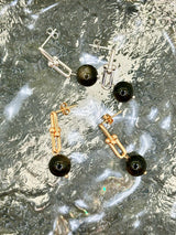 Black Obsidian (Gold Sheen) U Link Earrings