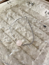 Rose Quartz Half Cuban Half Paperclip Chain Bracelet