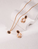 Tiger's Eye Dangle Drop Earrings with Mini Pearl