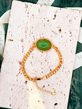 Green Aventurine Cuban Curb Link Bracelet