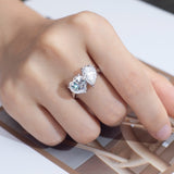 Pear and Heart Toi et Moi Moissanite Engagement Ring