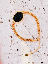 Black Onyx Cuban Curb Link Bracelet