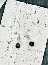 Black Obsidian (Gold Sheen) U Link Earrings