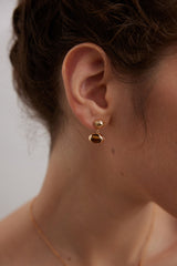 Tiger's Eye Bead-Embellished Drop Earrings