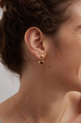 Tiger's Eye Bead-Embellished Drop Earrings