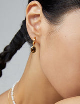 Tiger's Eye Hoop Drop Earrings
