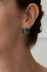 Malachite Square Stud Earrings