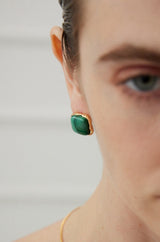 Malachite Square Stud Earrings