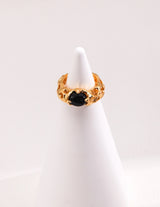 Black Onyx Ornate Open Ring