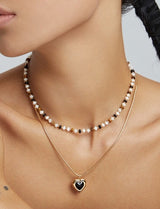 Black Onyx Heart Pendant Necklace