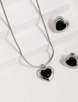 Black Onyx Heart Pendant Necklace
